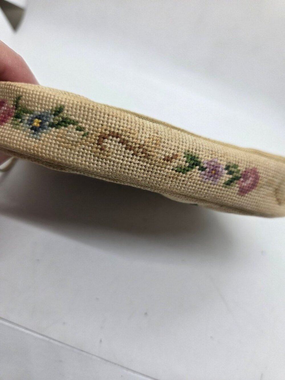 Antiq Jolle Original Floral Petie Point Needlepoint Clutch Purse Austria - Picture 9 of 9